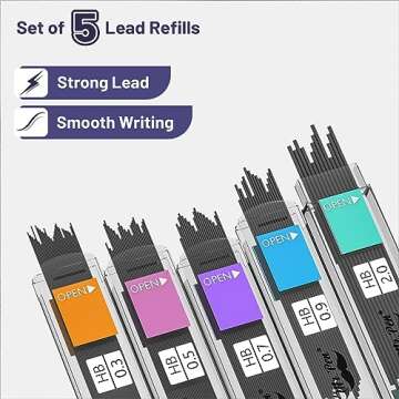 Mr. Pen- Pastel Mechanical Pencil Set with Lead and Eraser Refills, 5 Sizes, 0.3, 0.5, 0.7, 0.9, 2mm, Mechanical Pencils for Drawing and Sketching, Cute Pencils, Mechanical Pencil