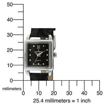 Peugeot Women's Mini Square Watch with Leather Strap