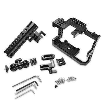 SMALLRIG Cage Kit for Sony A7II/A7RII/A7SII Camera with Cage, Handle, HDMI Lock, Cold Shoe, Quick Release Safety Rail, Double Ball Head - 1894