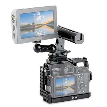 SMALLRIG Cage Kit for Sony A7II/A7RII/A7SII Camera with Cage, Handle, HDMI Lock, Cold Shoe, Quick Release Safety Rail, Double Ball Head - 1894