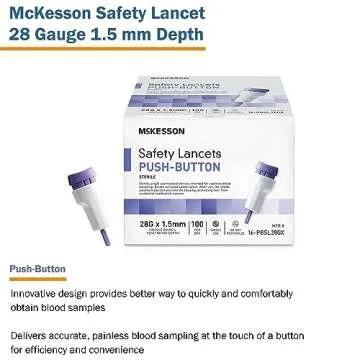 McKesson 28G Lancets for Quick Blood Testing - 100 Count
