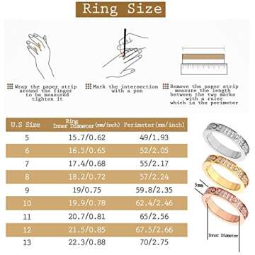 Love Rings with Gold Plated for Women Friendship Rings CZ Stainless Steel Gold/Silver Wedding Engage...