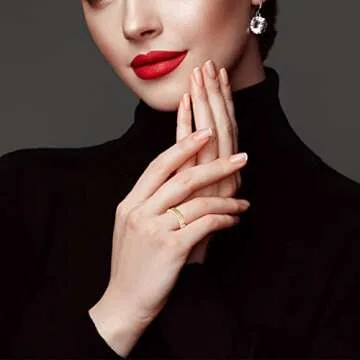 Love Rings with Gold Plated for Women Friendship Rings CZ Stainless Steel Gold/Silver Wedding Engagement Wedding Bands with Jewelry Gifts Box (5, Gold)