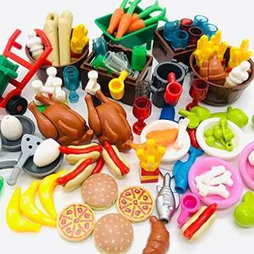 Creative Kitchen Food Accessories Building Block Toy Set - Compatible with Major Brands