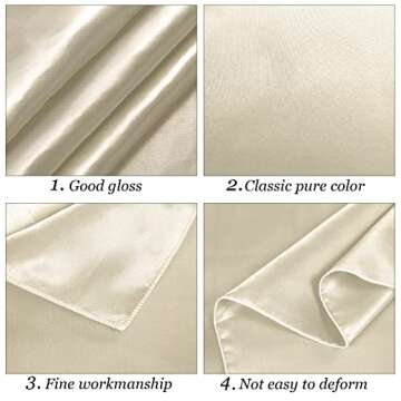 Ruisita Satin Party Tablecloth 58x102 Elegant Ivory Decor