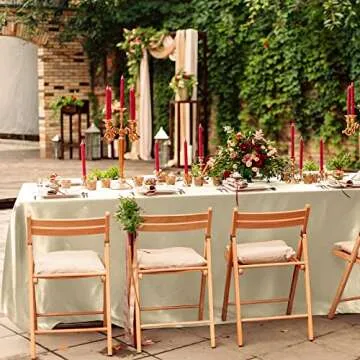 Ruisita Satin Party Tablecloth 58x102 Elegant Ivory Decor