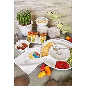 Mud Pie Just in Queso Dip Set, White