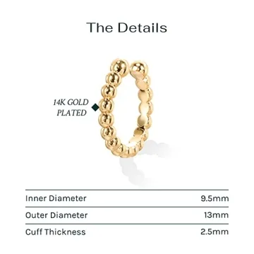 PAVOI 14K Gold Plated Cubic Zirconia Sparkling Ear Cuffs