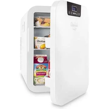 Cooluli 20 Liter Mini Fridge with Temperature Control - White Thermoelectric Cooler and Warmer for Bedroom, Office, Car, Dorm