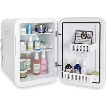 Cooluli 20 Liter Mini Fridge with Temperature Control - White Thermoelectric Cooler and Warmer for Bedroom, Office, Car, Dorm