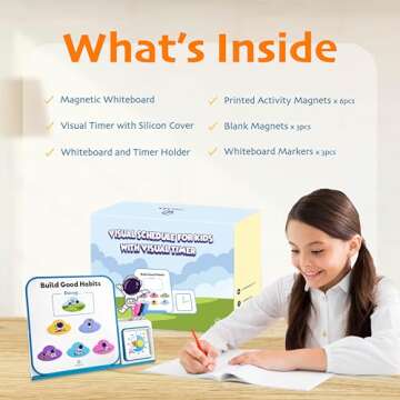 LifeLAZA Visual Schedule with Timer for Kids