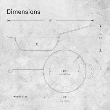 De Buyer MINERAL B Carbon Steel Country Fry Pan - 12.5” - Ideal for Sauteing, Simmering, Deep Frying, Stir Frying & One-Pan Meals - Naturally Nonstick - Made in France