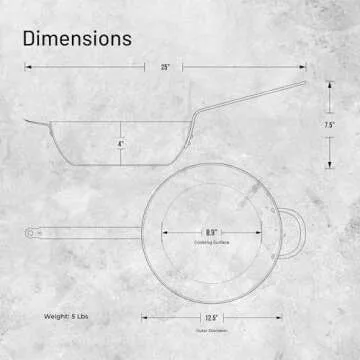 De Buyer MINERAL B Carbon Steel Country Fry Pan - 12.5” - Ideal for Sauteing, Simmering, Deep Frying, Stir Frying & One-Pan Meals - Naturally Nonstick - Made in France
