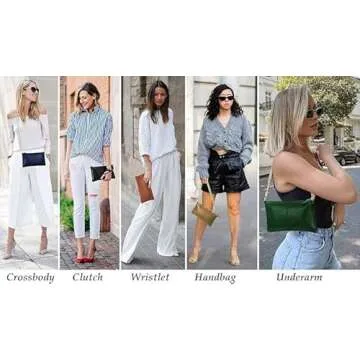 YALUXE Genuine Leather Wristlet Handbags Purses Cell Phone Pocket Clutch Wallet Crossbody Bags for Women