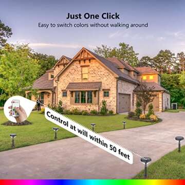 Solar Pathway Lights 12 Colors Remote Control for Outdoors
