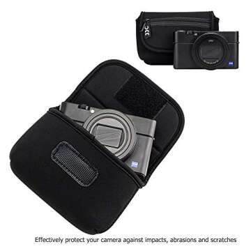 JJC Compact Camera Case Travel Pouch Sleeve for Canon G7X G9X G5X SX740 SX620 Sony ZV-1 II ZV1II ZV1 ZV-1F ZV1F RX100 VII VI VA IV Olympus TG-7 TG-6 TG-5 TG-4 Fuji XP140 XP130 XP90 Ricoh GR III & More