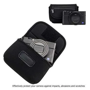 JJC Compact Camera Case Travel Pouch Sleeve for Canon G7X G9X G5X SX740 SX620 Sony ZV-1 II ZV1II ZV1 ZV-1F ZV1F RX100 VII VI VA IV Olympus TG-7 TG-6 TG-5 TG-4 Fuji XP140 XP130 XP90 Ricoh GR III & More