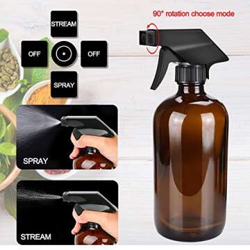 Glass Spray Bottle Set, Wedama Amber 6 10 ml Essential Oil Roller Bottles Kits with 10 Empty Glass Spray Bottle (16/4/2oz) & Accessories for Aromatherapy Facial hydration Watering Flowers Hair Care