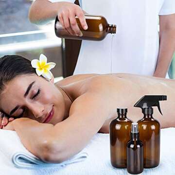 Glass Spray Bottle Set, Wedama Amber 6 10 ml Essential Oil Roller Bottles Kits with 10 Empty Glass Spray Bottle (16/4/2oz) & Accessories for Aromatherapy Facial hydration Watering Flowers Hair Care