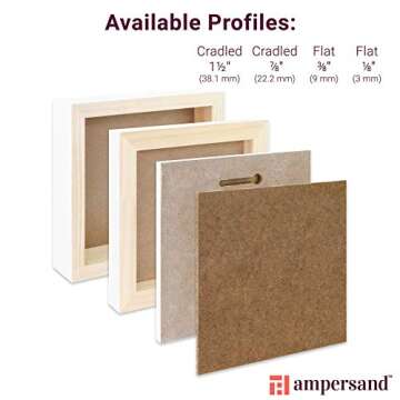 Ampersand Wood Gesso Artist Painting Panel - Prime Smooth Panel 12 x 12