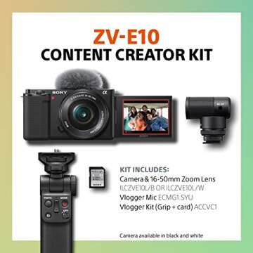 Sony Alpha ZV-E10 Interchangeable Lens Mirrorless Camera - Perfect for Vloggers!