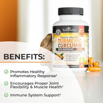 Turmeric Curcumin 1500mg with Black Pepper Extract for Joint Support