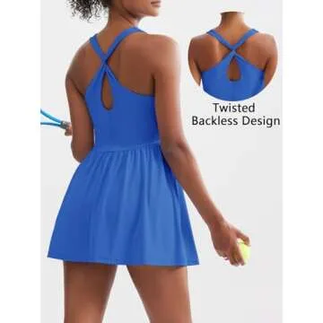 Sexyasasii Women's Summer Athletic Tennis Dress - Built-in Shorts & Bra