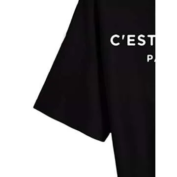 Zoyami Womens Oversized T Shirt Vintage Letter Graphic Tee Casual Summer Loose Short Sleeve Top Letter Black Large