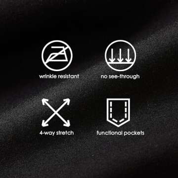 Willit 29" Women's Yoga Dress Pants Straight Leg Work Slacks Stretchy Office Casual Pants 4 Pockets Belt Loops Black XS