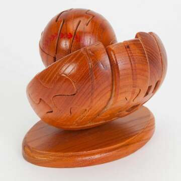 3D Wooden Baseball & Glove Puzzle for Sports Lovers