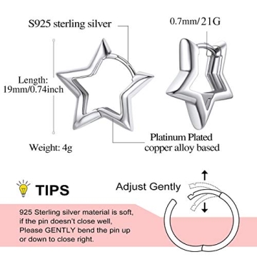 FindChic Star Earrings Lightweight Hypoallergenic Jewelry