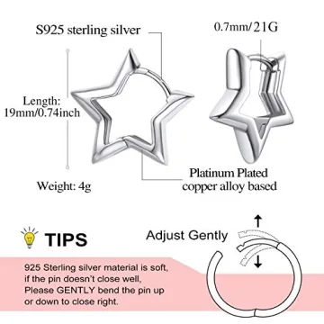 FindChic Star Earrings Lightweight Hypoallergenic Jewelry