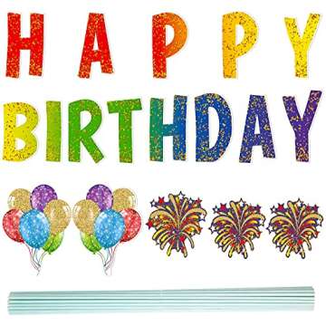 18 Pieces Happy Birthday Yard Sign with Stake 16 Inch Happy Birthday Letter Lawn Sign Colorful Weatherproof Corrugated Plastic Sign for Outdoor Party Supplies Decor