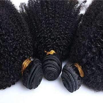 Mongolian Afro Kinky Curly Bundles Human Hair 4B 4C Afro Kinky Human Hair Bundles 8 10 12 Inch Curly Weave Bundles Unprocessed Virgin Hair Afro Curly Hair Extensions for Black Women Natural Color