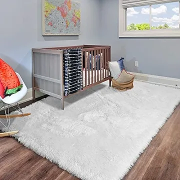 Amangel Super Soft White Rugs for Home Decor and Kids