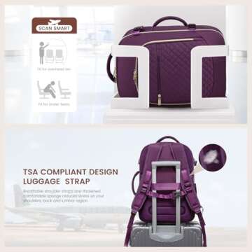 LOVEVOOK Large Travel Laptop Backpack for Women, 40L Carry On Backpack Flight Approved,Waterproof Suitcase Backpacks with 3 Packing Cubes, Daypack Business College Weekender Overnight