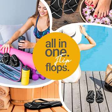 Shower Shoez Women's Non-Slip Pool Dorm Flip Flops