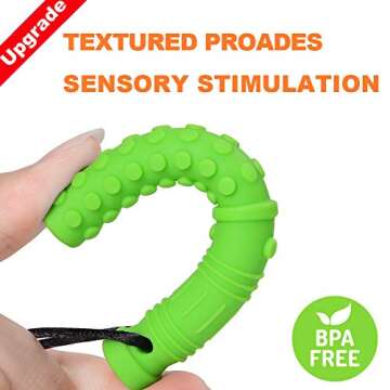 Seeway Mace Chew Necklace for Sensory Kids, Silicone Autism Chew Toys, Oral Motor Chewy Necklace Sen...