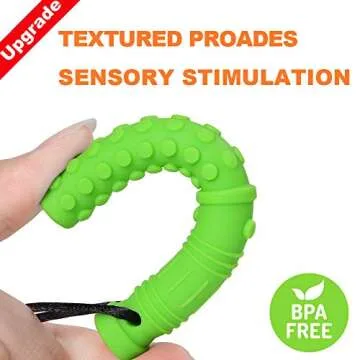 Seeway Mace Chew Necklace for Sensory Kids, Silicone Autism Chew Toys, Oral Motor Chewy Necklace Sen...