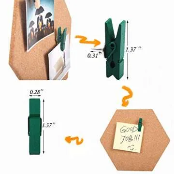 Moi Doi Wall Decor,Bulletin Board, Pin Board, Cork Tiles,Hexagon Cork Board with Adhesive Backing Memo Boards Message Board for Office/Home/Kitchen/Dorm Room,7 Pack +30 PINS