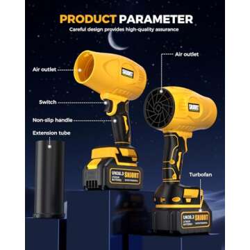 Powerful Cordless Leaf Blower with Extended Nozzle Design