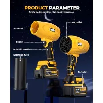 Powerful Cordless Leaf Blower with Extended Nozzle Design