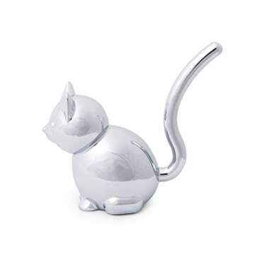 Umbra Zoola Cat Ring Holder, Metal Ring Display for Jewelry, Chrome