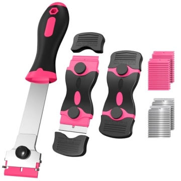 Ywmoml 3 Pack Razor Blade Scraper Set with 60 Blades - Essential Multi-Purpose Cleaning Tools