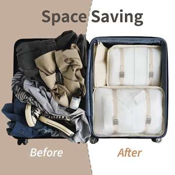 GRANNY SAYS 8 Set Beige Packing Cubes for Carry on Suitcase, Travel Bags Organizer for Luggage, Suitcase Organizer Bags Set, Travel Packing Cubes Luggage Organizer, Travel Essentials Travel Bag