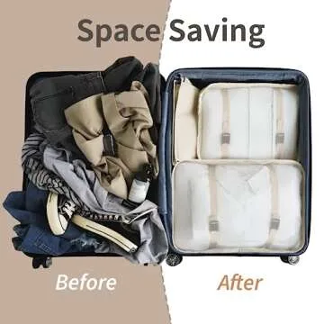 GRANNY SAYS 8 Set Beige Packing Cubes for Carry on Suitcase, Travel Bags Organizer for Luggage, Suitcase Organizer Bags Set, Travel Packing Cubes Luggage Organizer, Travel Essentials Travel Bag