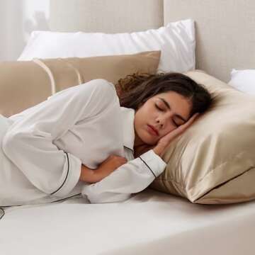 Love's cabin Satin Pillowcase for Hair and Skin (Camel Taupe, 20x40 inches) Similar to Silk Pillow Cases, King Size Pillow Cases Set of 2 - Satin Cooling Pillow Covers with Envelope Closure