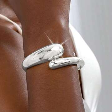 Long tiantian Gold Bangles Gold Cuff Bracelets for Women Non Tarnish Chunky Gold Trendy Jewelry Chri...