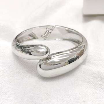 Long tiantian Gold Bangles Gold Cuff Bracelets for Women Non Tarnish Chunky Gold Trendy Jewelry Christmas Gifts Stocking Stuffers Gold Accessories