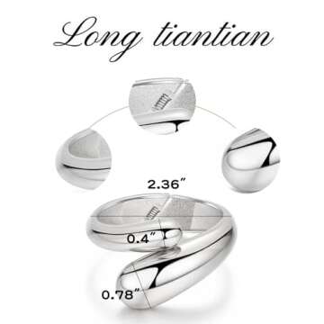 Long tiantian Gold Bangles Gold Cuff Bracelets for Women Non Tarnish Chunky Gold Trendy Jewelry Christmas Gifts Stocking Stuffers Gold Accessories